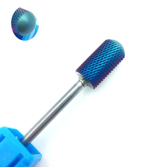 HYTOOS 3/32" Tungsten Carbide Nail Drill Bit Blue Rainbow Burr