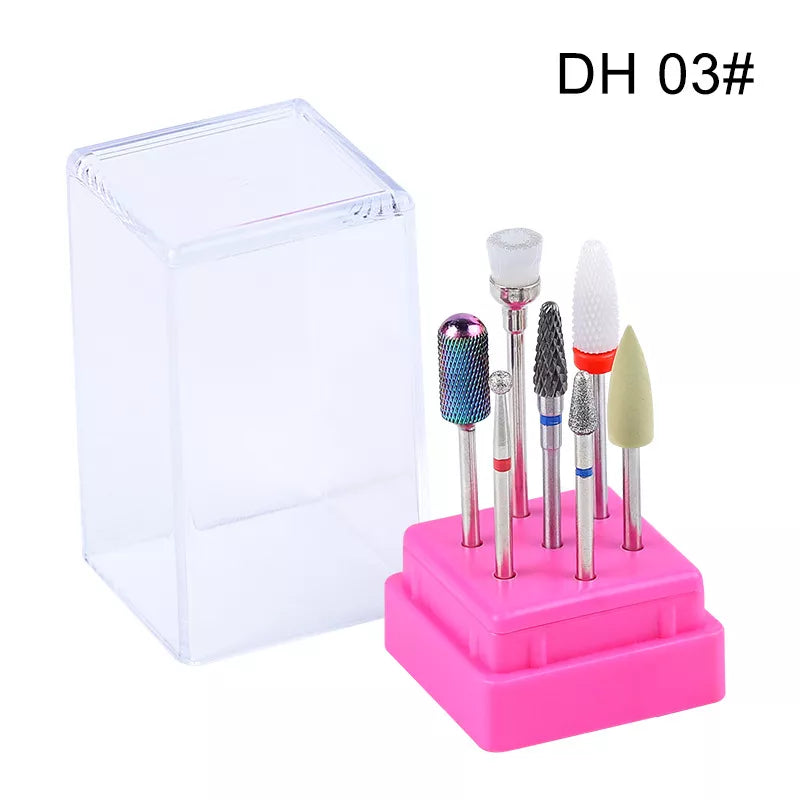 Ceramic Nail Drill Bits Set Electric Manicure Milling Cutter Kit