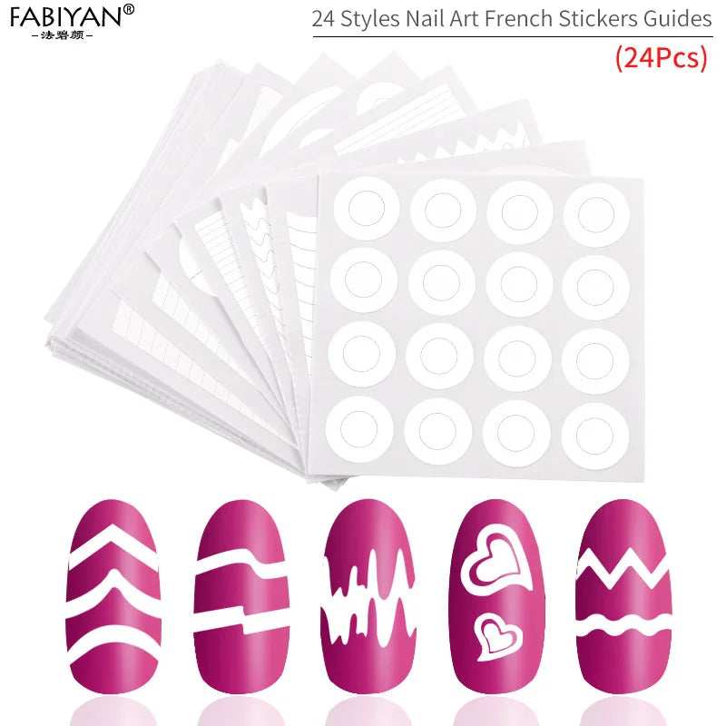 10 Pack French Manicure Nail Form Guide Stickers Nail Art Stencil