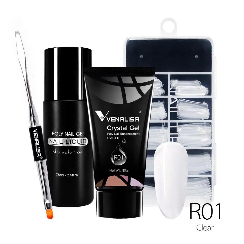 Venalisa Poly Nail Gel Kit Clear Builder Gel Nail Extension Set