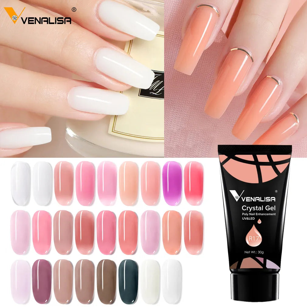 Venalisa Poly Nail Gel Kit Clear Builder Gel Nail Extension Set