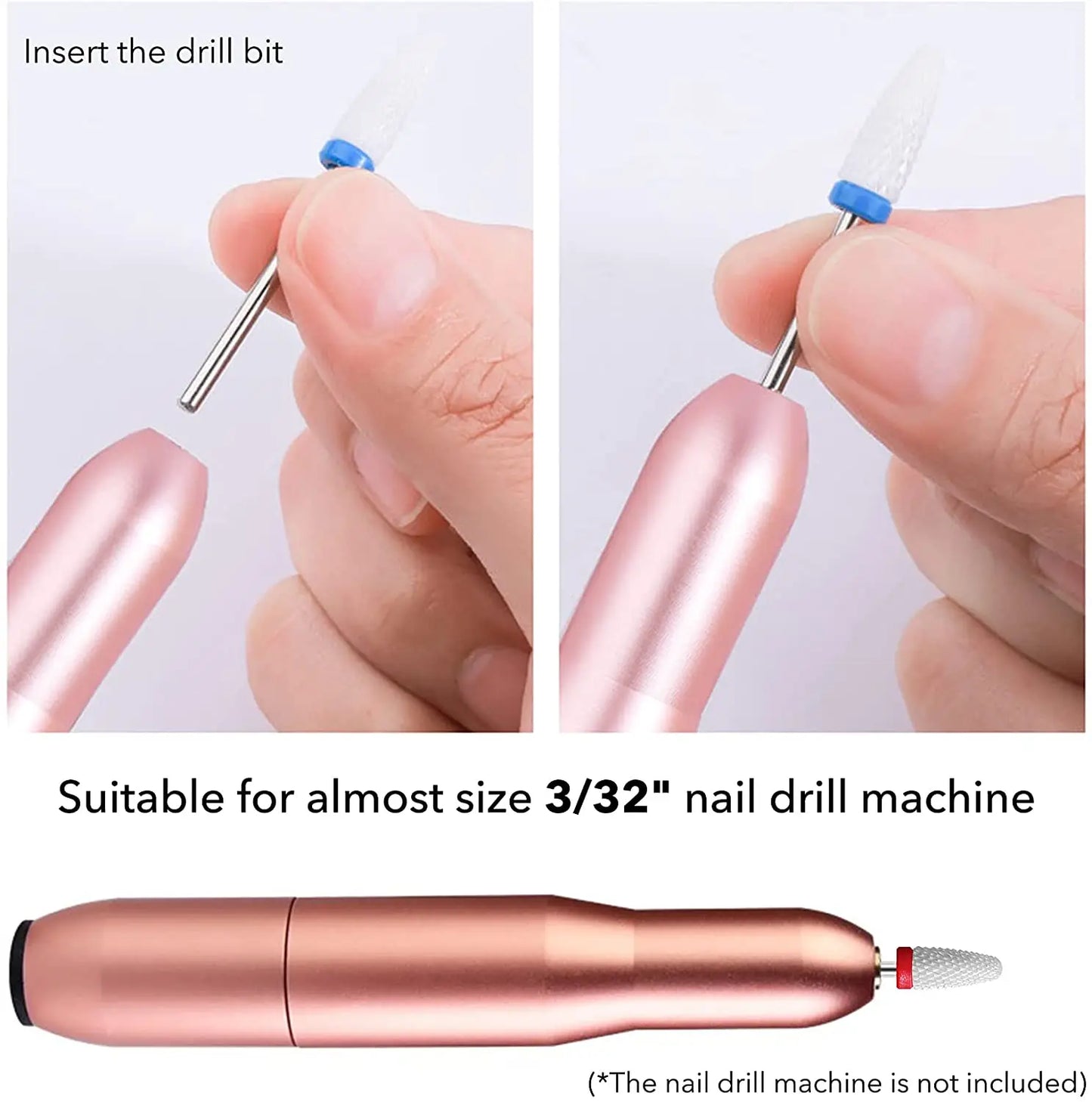 Ceramic Nail Drill Bits Set Electric Manicure Milling Cutter Kit