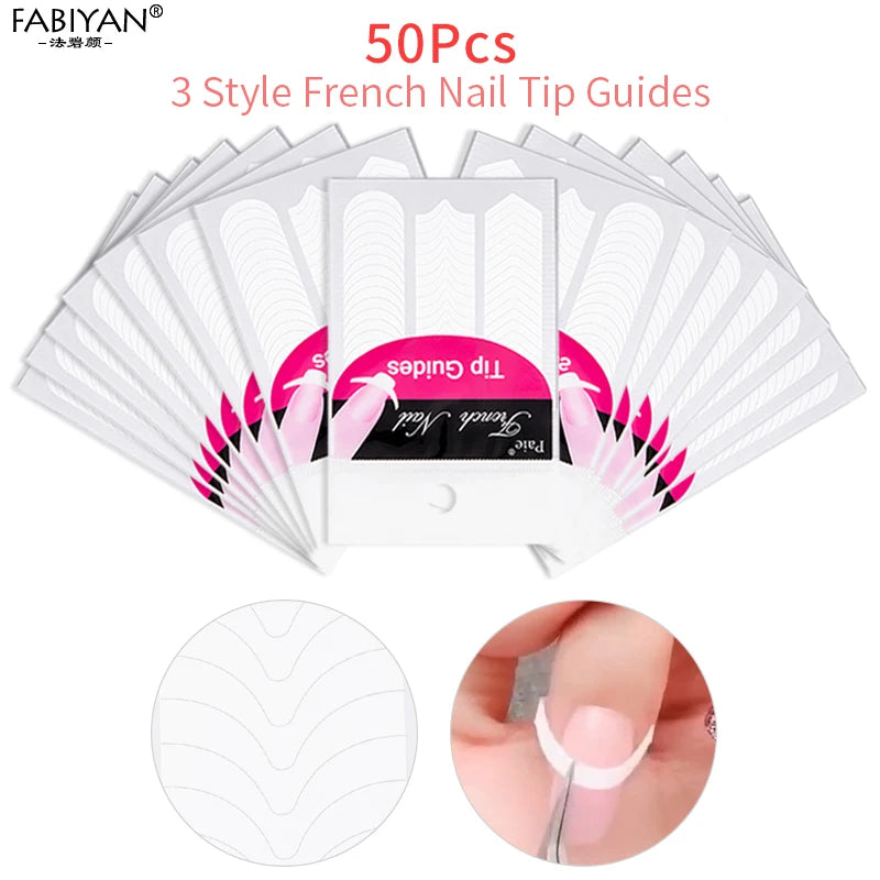 10 Pack French Manicure Nail Form Guide Stickers Nail Art Stencil