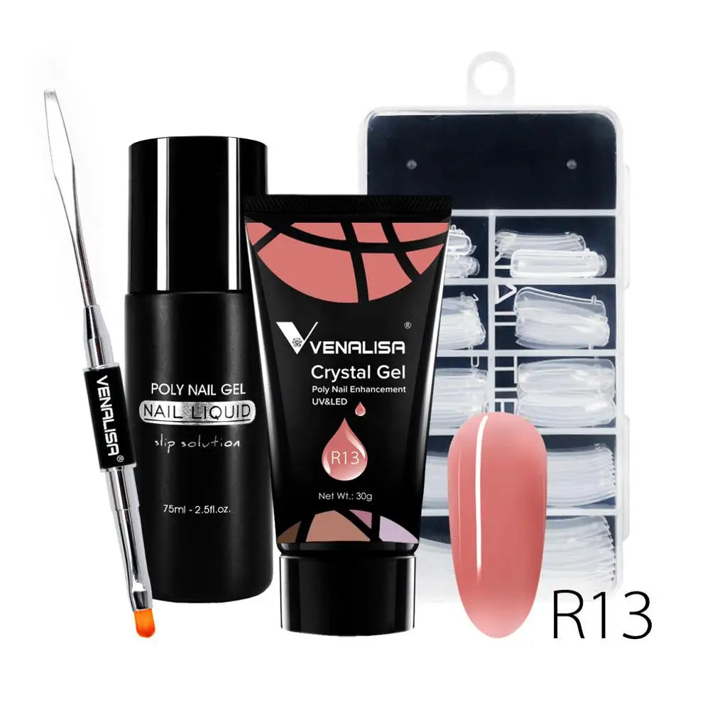 Venalisa Poly Nail Gel Kit Clear Builder Gel Nail Extension Set