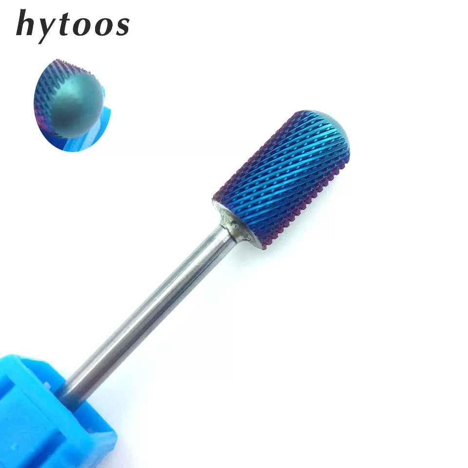 HYTOOS 3/32" Tungsten Carbide Nail Drill Bit Blue Rainbow Burr