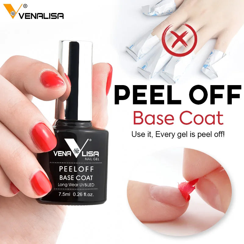 VENALISA TPO Free Peel Off Base Coat & No Wipe Top Coat Nail Gel
