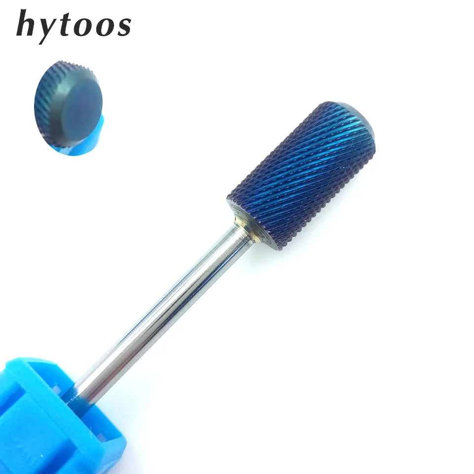 HYTOOS 3/32" Tungsten Carbide Nail Drill Bit Blue Rainbow Burr