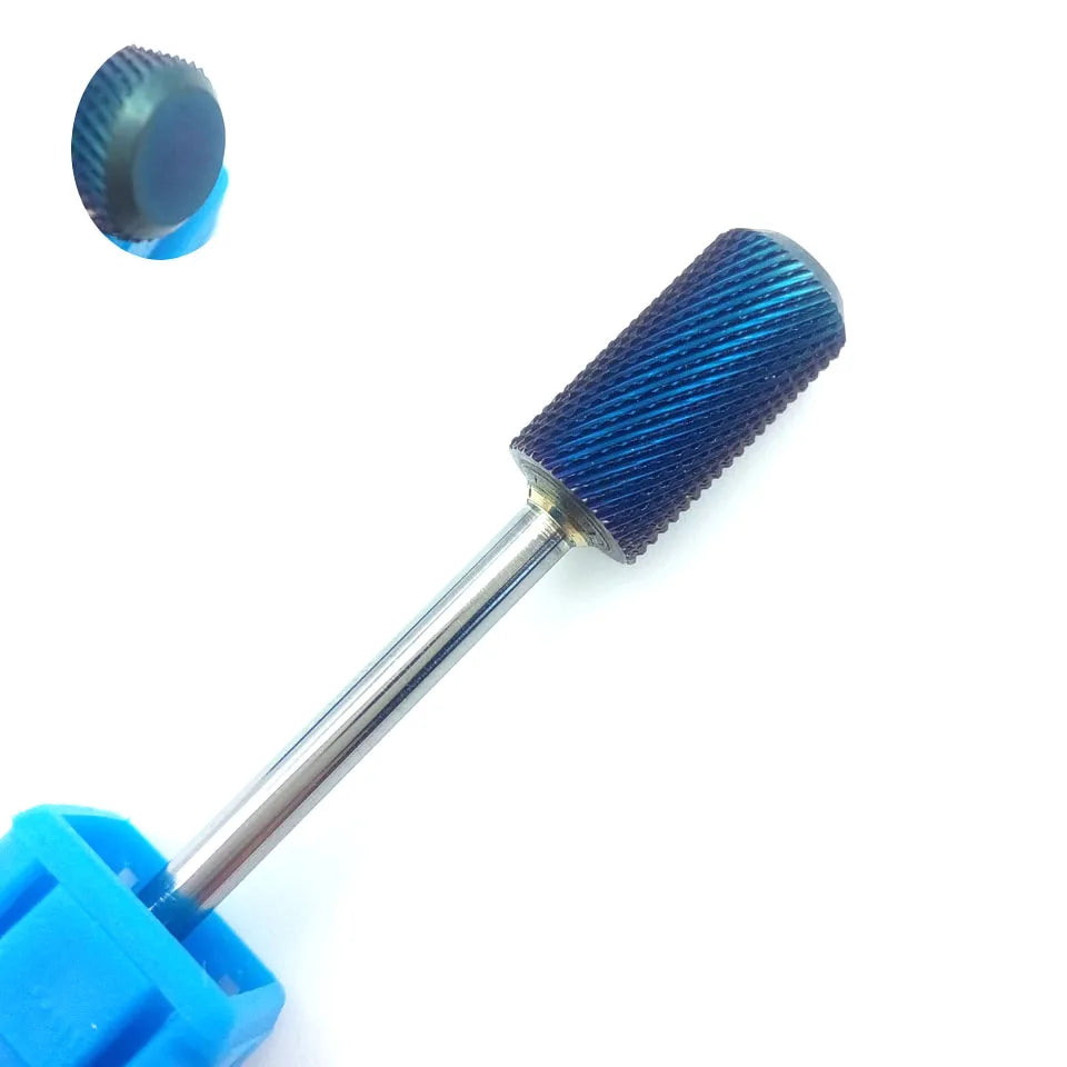 HYTOOS 3/32" Tungsten Carbide Nail Drill Bit Blue Rainbow Burr