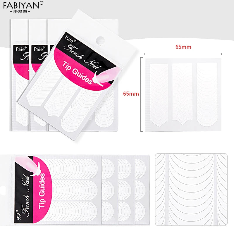 10 Pack French Manicure Nail Form Guide Stickers Nail Art Stencil