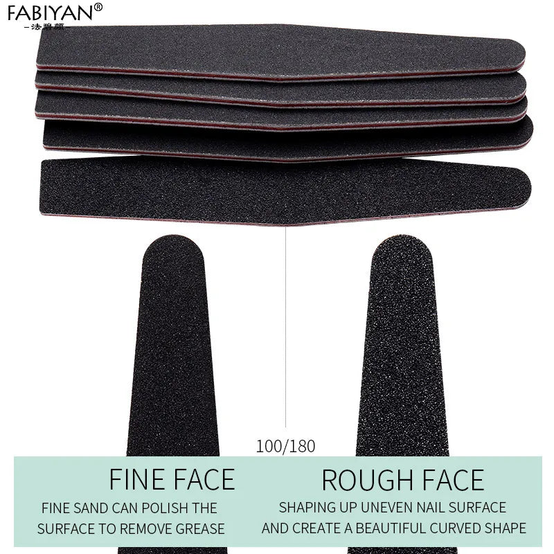 5pcs Nail File Buffer Block Set Dust Brush UV Gel Manicure Tools