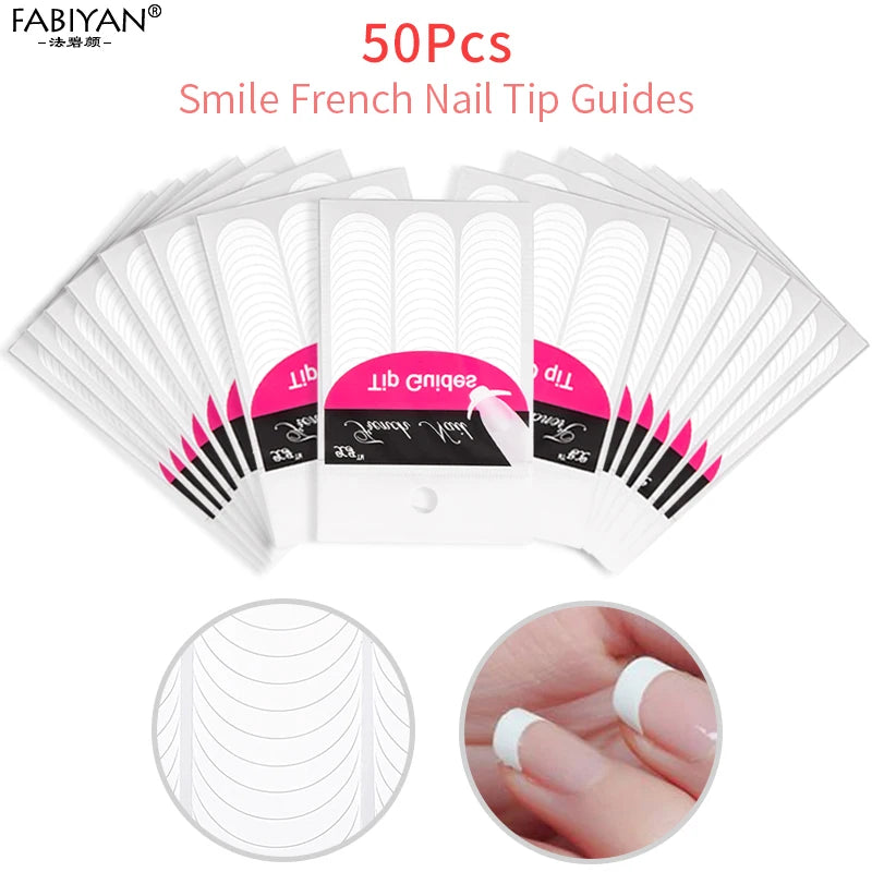 10 Pack French Manicure Nail Form Guide Stickers Nail Art Stencil