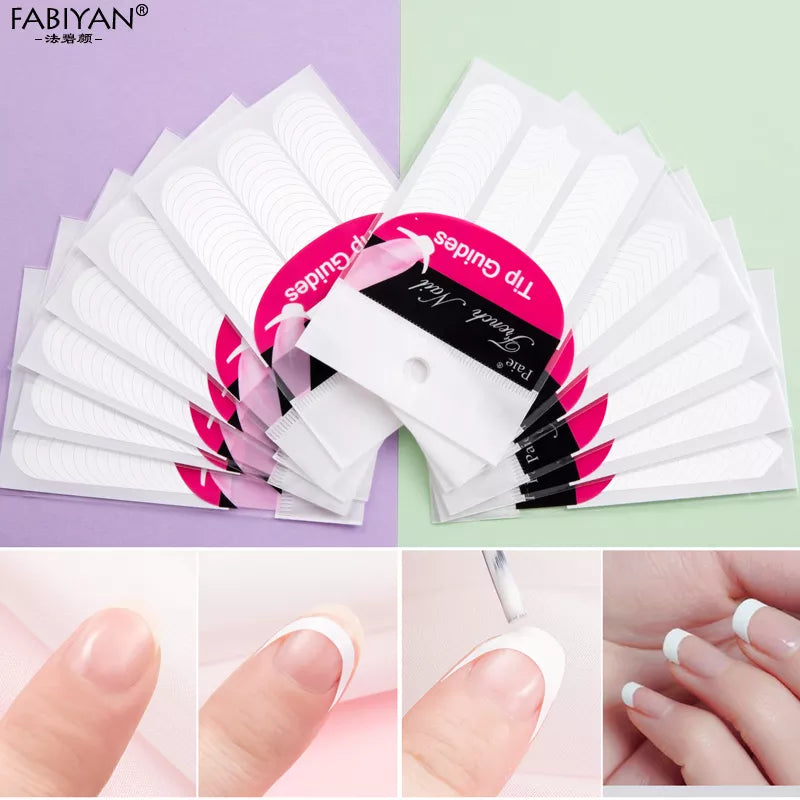10 Pack French Manicure Nail Form Guide Stickers Nail Art Stencil
