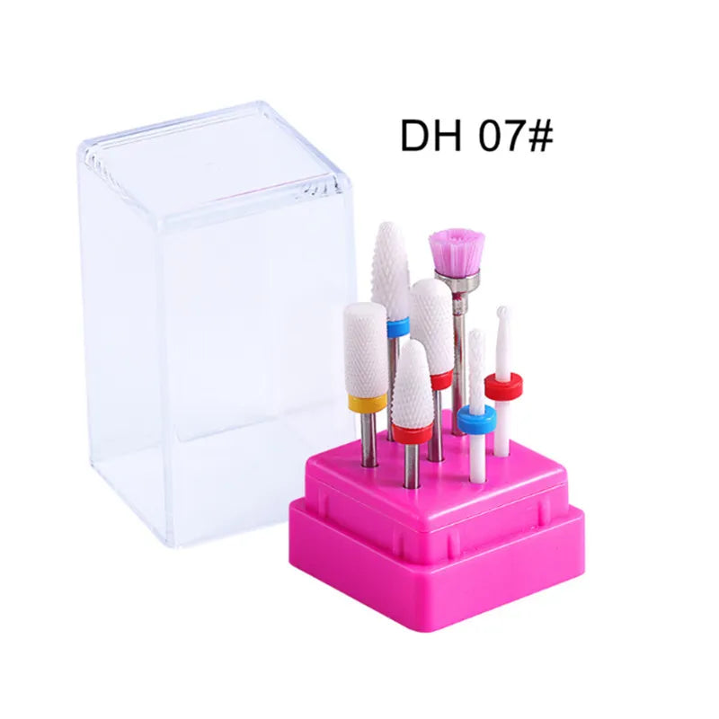 Ceramic Nail Drill Bits Set Electric Manicure Milling Cutter Kit