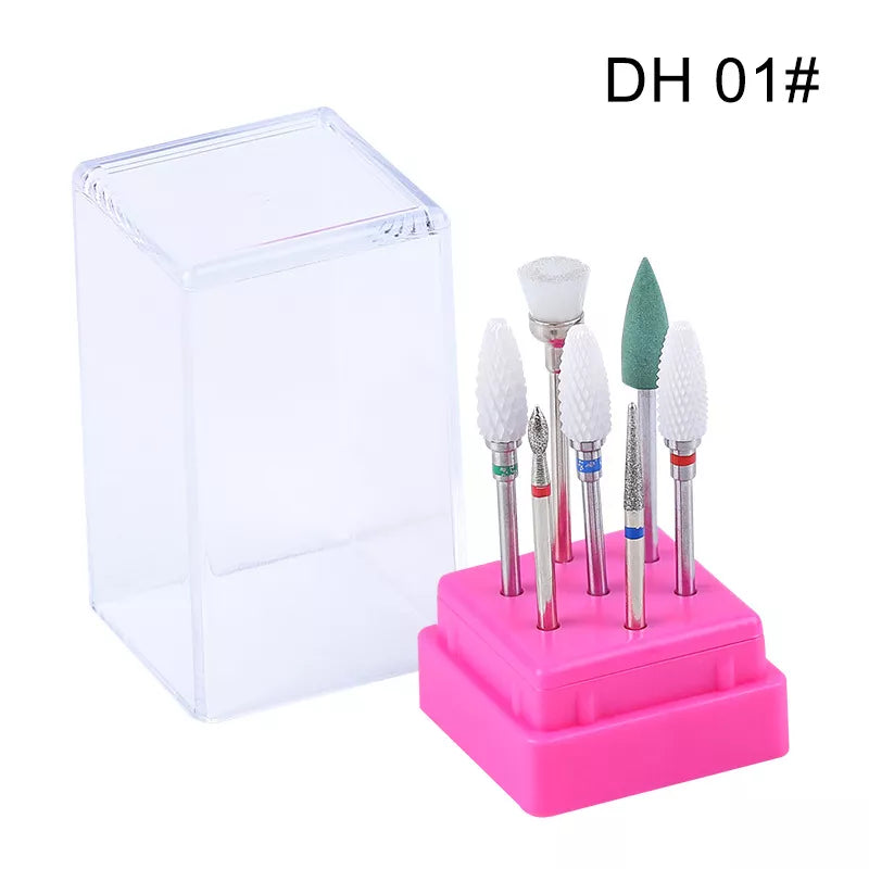 Ceramic Nail Drill Bits Set Electric Manicure Milling Cutter Kit