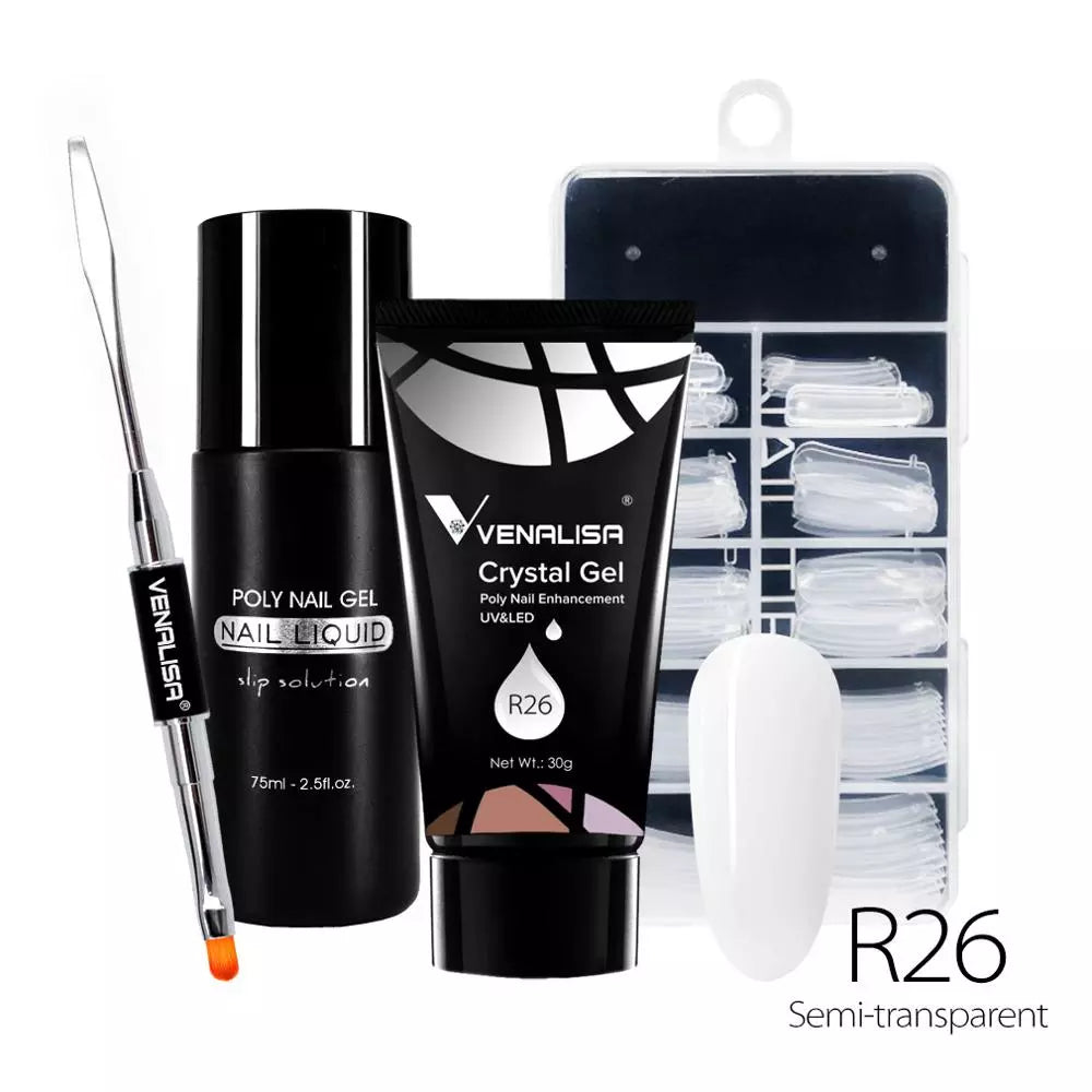 Venalisa Poly Nail Gel Kit Clear Builder Gel Nail Extension Set