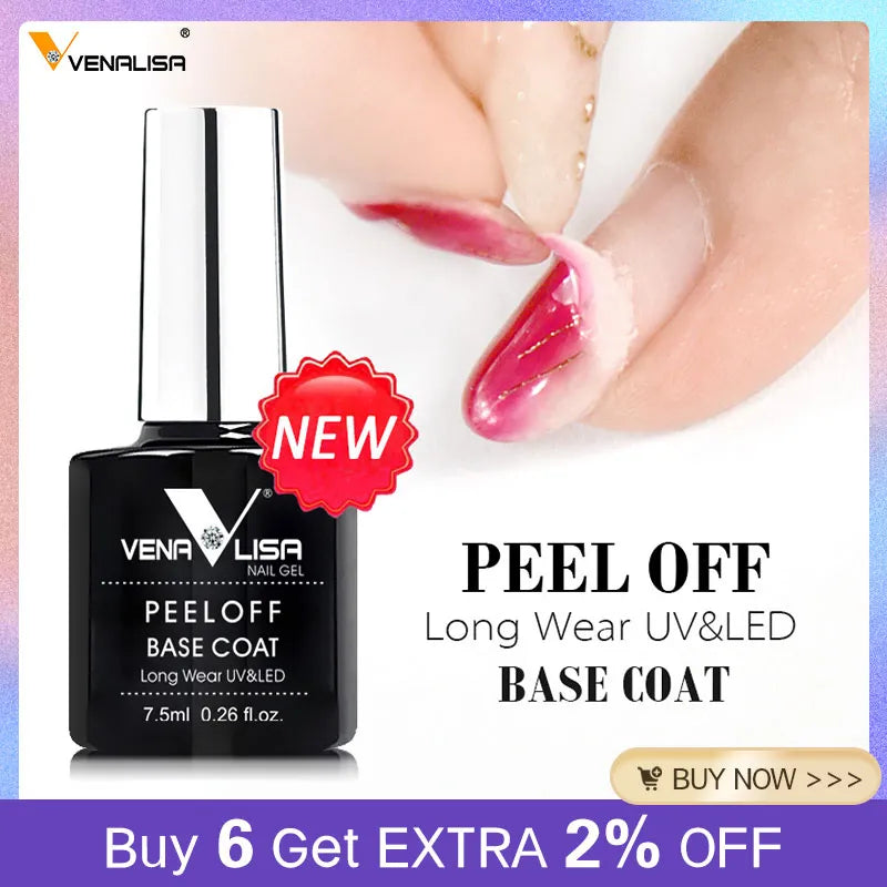 VENALISA TPO Free Peel Off Base Coat & No Wipe Top Coat Nail Gel