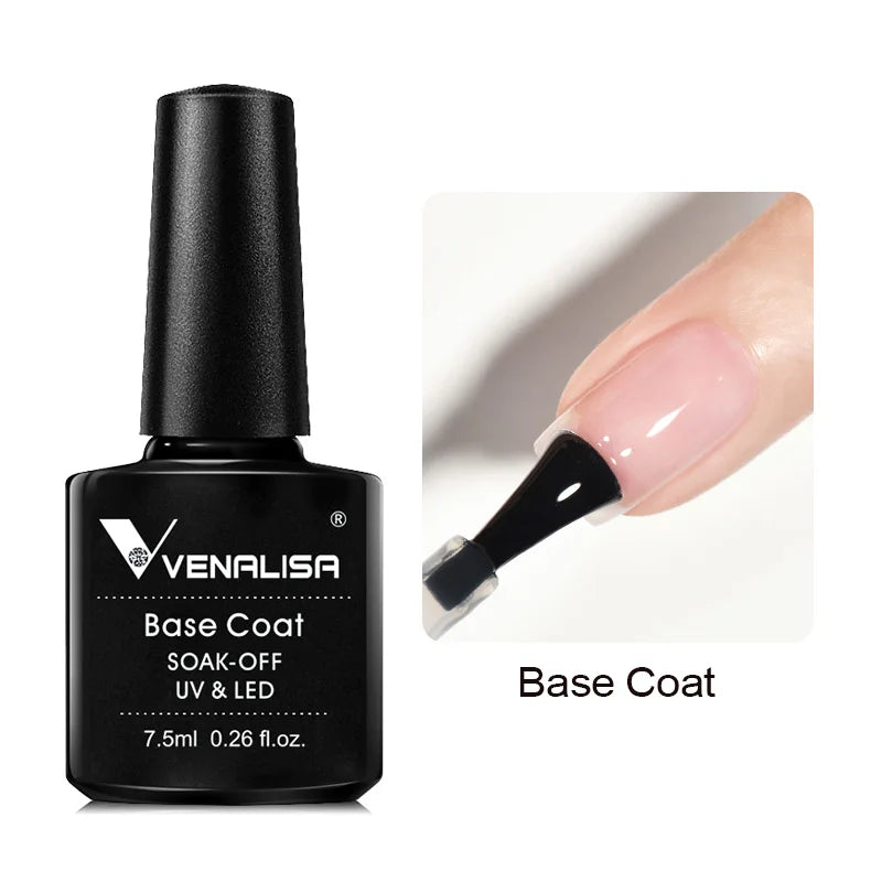 VENALISA TPO Free Peel Off Base Coat & No Wipe Top Coat Nail Gel