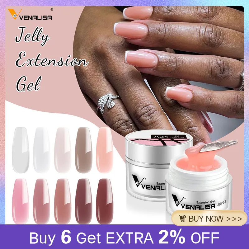 Venalisa 15ml Jelly Nail Extension UV Builder Gel Clear Camouflage